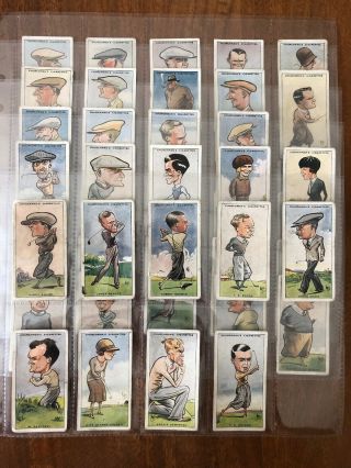 45 Very Rare 1931 Churchman Prominent Golfers Cigarette Cards