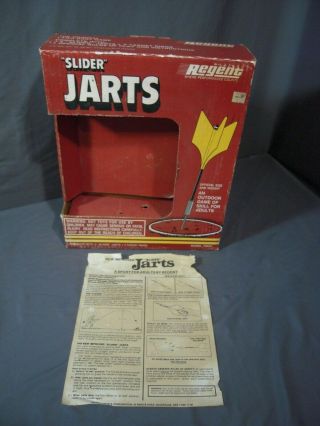 Vintage Regent Slider Jarts Yard Lawn Darts Box Only W/ Instruction Sheet