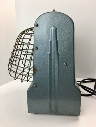Vintage Fan Glo Heetaire Portable Electric Heater Art Deco Industrial Blue