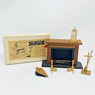 Dollhouse Miniature Shackman Fireplace Set 3876 Made In Japan Vintage
