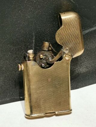 Vintage 1920s Gold Colour Thorens Push Button Petrol Lighter Small Size