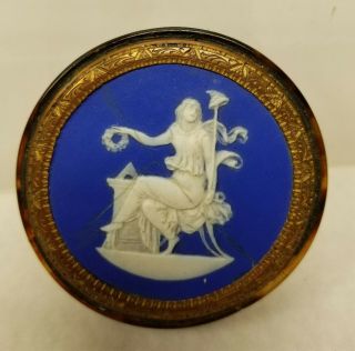 Antique Vintage Wedgwood Plaque Mounted In A Snuff Box Tobacco
