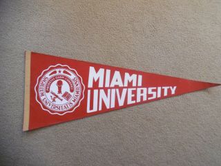Miami University Pennant 30 " Vintage 1002c