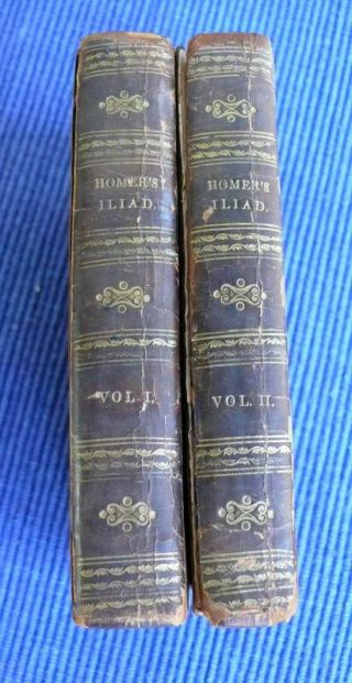 The Iliad Of Homer - Trans By Pope - Pbl 1819 - Vol 1 & Vol 2 Prs Of Whittingham