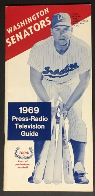 1969 Washington Senators Major League Baseball Press Radio Media Guide Vintage