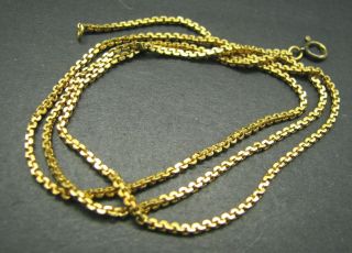 1/20 14k Yellow Gold Filled Gf Chain Necklace Vintage Unique Box Links 18.  5 " Long
