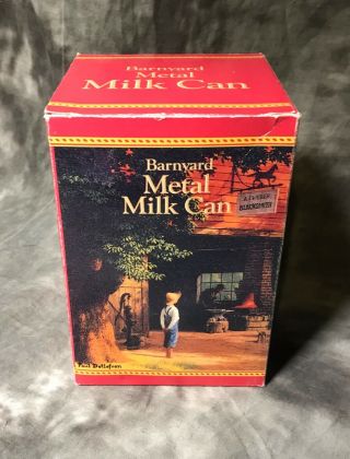 Vintage Tin Barnyard Metal Milk Can Shape Tin By Giftco 1993