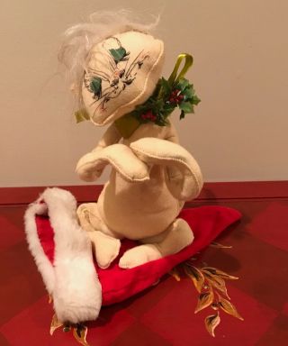 Annalee Vintage 1966 Sneaky Christmas Cat With Santa Hat : Hard To Find - Rare
