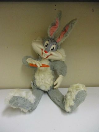 Vintage 1961 Mattel Bugs Bunny Talking Plush 26 " Doll Pull String - Great