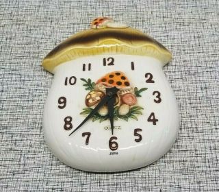 Vintage Sears Merry Mushroom Japan Wall Clock Ceramic