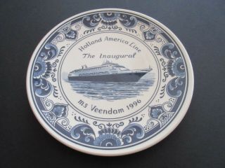 Holland America Inaugural Ms Veendam 1996 Royal Goedewaagen Blue Delft Plate