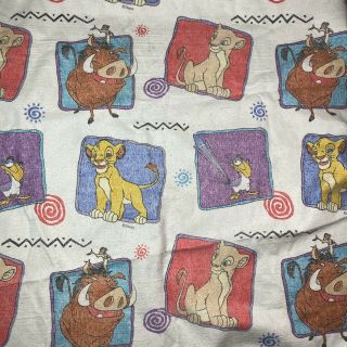Vintage 1990s Disney The Lion King Blanket Satin Edge Made In Usa 50 " X 89 "