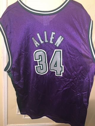 Ray Allen Men ' s Milwaukee Bucks Purple Vintage Champion NBA Jersey Mens 48 XL 3