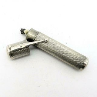 Vintage Colibri Sterling Silver Tube Petrol Cigarette Lighter With Pocket Clip