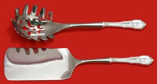Rose Point By Wallace Sterling Silver Italian Pasta Server Set 2pc Hhws Custom