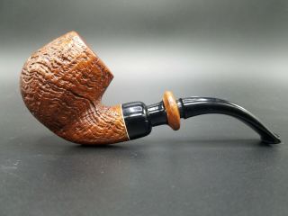 Large Il Ceppo Sand Blasted Bent Billiard W/ Stem Accent Line Group 1 Pipe