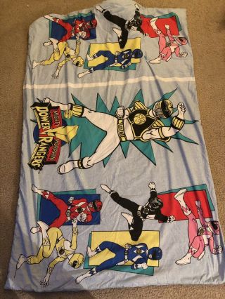 Vintage Mighty Morphin Power Rangers Blanket Comforter 90s Fabric Blanket Mmpr