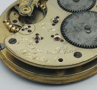 Antique A.  Lange & Söhne Dresden Pocket Watch Movement 45mm