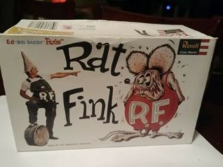 Revell Limited Editon " Rat Fink " Model Kit W/patch Unbuilt Inside Box