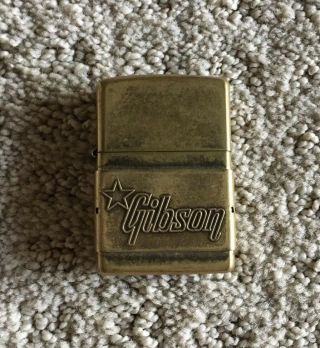 Zippo Gibson Guitar Custom Usa Montana Antique Brass Lighter