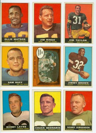 1961 Topps Football Partial Set (96 Cards) Vg - Ex Hofers Jim Brown