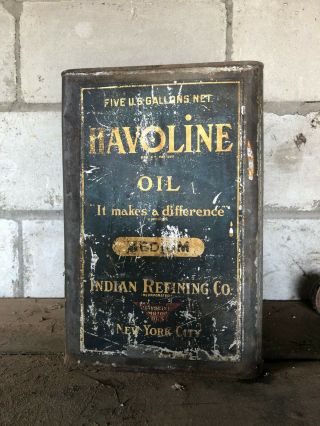 Vintage Havoline - Indian Refining Company Five - Gallon Oil Can