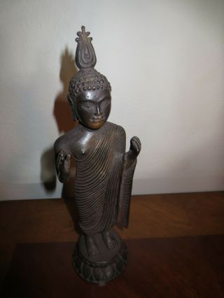 Ceylon Bronze Standing Kandyan Buddha Statue from Sri Lanka 2