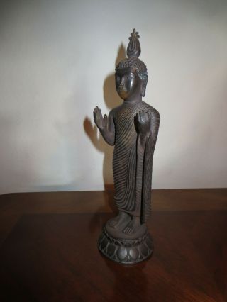 Ceylon Bronze Standing Kandyan Buddha Statue from Sri Lanka 3