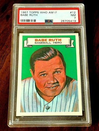 1967 Topps (who Am I) 12 - Babe Ruth - Psa 7 (nm) - Near