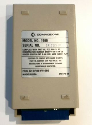 Commodore 64 / SX64 / 128 / VIC - 20 Modem 300 - Model 1660 3