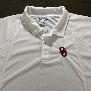 University Of Oklahoma Ou Sooners Mens Polo Shirt Size Xl White