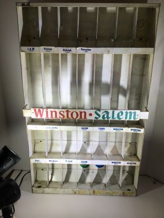 Winston Salem Cigarette Metal Tin Store Display Rack Wall Or Counter Top Vintage
