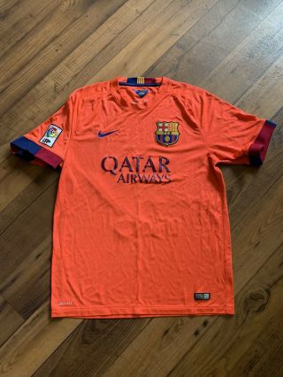 Nike Dri - Fit Fcb Barcelona Qatar Airways Lfp Soccer Jersey Mens Size L