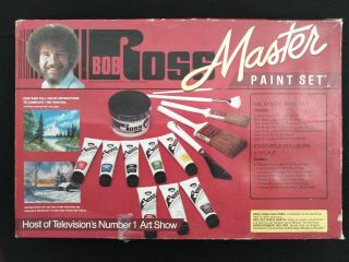 Vintage Bob Ross Master Oil Paint Set Painting Artist Kit Martin F Weber Vhs