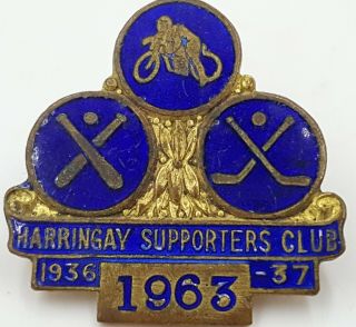 Vintage Harringay Speedway Club Supporter Badge 1937.