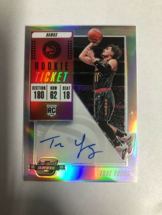 Trae Young 2018 - 2019 Contenders Optic Rookie Ticket Autograph Card 124