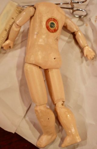 Antique French Signed Sfbj Rare Tiny 9 " Doll Body