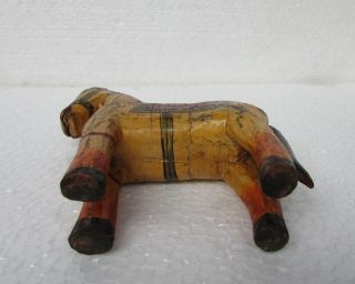 Old Vintage Hand Carved Painted Wooden Horse Statue 3