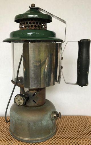 Vtg.  1950’s Coleman 220d Lantern Sunshine Globe Heat Shield & Woodhandle