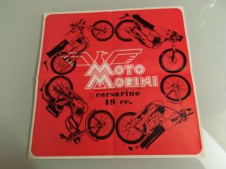Rare Vintage Moto Morini 50 Brochure Advertising Barn Find Corsarino Moped Parts