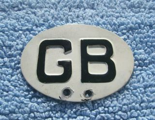 Vintage 1970s Gb Touring Motorcycle Mudguard Badge - Great Britain Motor Car Plate