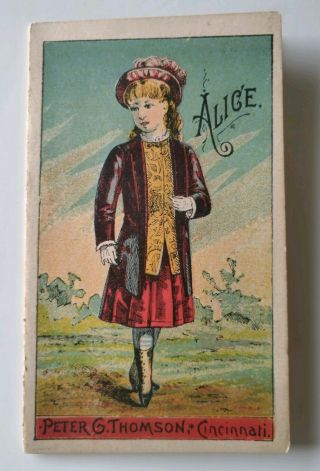 Antique Paper Doll Lithograph Peter G.  Thomson Trade Card Ephemera 1880s Alice