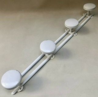 Vintage French Mid Century 1960s White Metal Coat Or Hat Rack In
