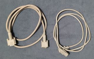Vint.  Apple Db15 Video Cable 6ft M/m Vintage Mac Ii Monitor Display & Power Cord