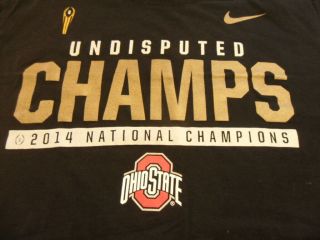 Black Ohio State Buckeyes Undisputed National Champions T - Shirt 2014 Large Nike