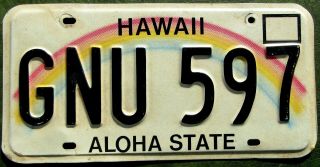 Gnu Bit Of Africa In 1990s Hawaii License Plate Gnu 597