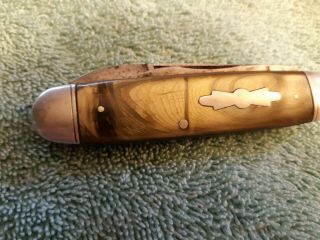 Vintage R485 Remington Umc Olive Green Pearl Swirl 2 Blade Pocket Knife