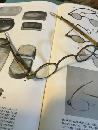 Revolutionary War 18th Early 19th Century Signed G.  B.  Brass Framed Eyeglasses