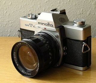 Vtg Minolta Srt 100 Slr 35mm Camera W Soligor 28mm F/2.  8 Lens Vg Cond Japan