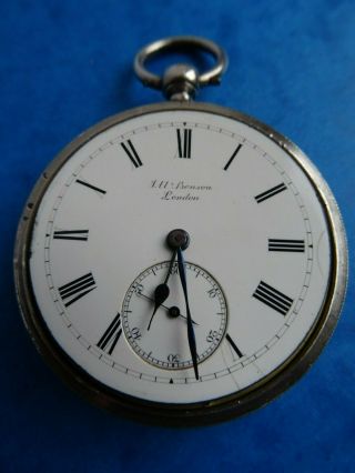 Antique Solid Silver Pocket Watch J W Benson The Ludgate Watch 1887 VGWO 3
